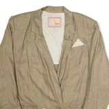SAMPA Womens Blazer Jacket Brown Viscose 90s UK 10