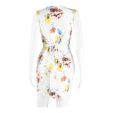 GUESS Womens Bodycon Dress White Floral Sleeveless Knee Length S