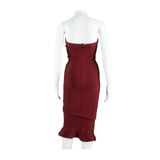 HOUSE OF CB Bandage Womens Mermaid Dress Maroon Sleeveless Midi XS