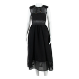 SELF PORTRAIT Womens A-Line Dress Black Lace Sleeveless Long UK 6