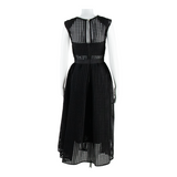 SELF PORTRAIT Womens A-Line Dress Black Lace Sleeveless Long UK 6