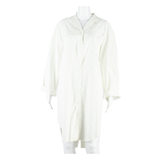 SOLVEIG Womens Shirt Dress White 90s Spotted Long Sleeve Knee Length L