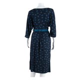MONSOON Feather Design Womens A-Line Dress Blue Midi S