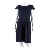 MONSOON Womens Pencil Dress Blue Polka Dot Short Sleeve Midi UK 12