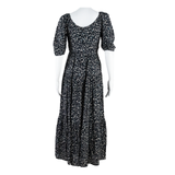 MINT VELVET Womens A-Line Dress Black Viscose Animal Print Long UK 8