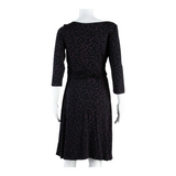 MONSOON Womens A-Line Dress Black Spotted Midi UK 12