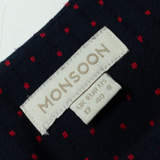 MONSOON Womens Pencil Dress Blue Polka Dot Short Sleeve Midi UK 12