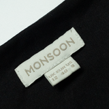 MONSOON Womens A-Line Dress Black Spotted Midi UK 12