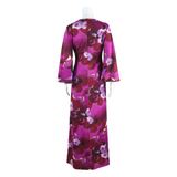 KAASTRUP Womens A-Line Dress Purple Floral Long M