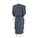 PHILIPPE GARAT Womens Pencil Dress Blue Viscose 90s Polka Dot Midi S