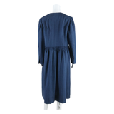 Womens A-Line Dress Blue Striped Long Sleeve Midi XL