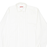 MARC THOMBARD Mens Plain Shirt Cream Long Sleeve L