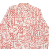 Mens Shirt Red Viscose Crazy Pattern Long Sleeve S