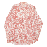 Mens Shirt Red Viscose Crazy Pattern Long Sleeve S