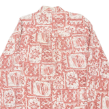 Mens Shirt Red Viscose Crazy Pattern Long Sleeve S