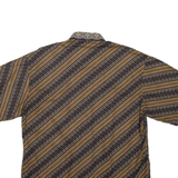 ARJUNA WEDA Mens Shirt Brown Striped 2XL