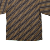 ARJUNA WEDA Mens Shirt Brown Striped 2XL