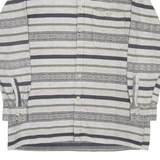 SEASONS Mens Shirt Grey Striped Long Sleeve L