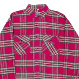 MEBI TEAM Mens Flannel Shirt Red Check Long Sleeve M