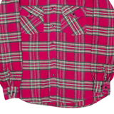 MEBI TEAM Mens Flannel Shirt Red Check Long Sleeve M
