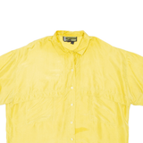 CHICOREE Womens Plain Shirt Yellow Silk L
