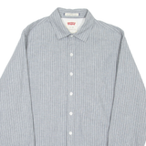 LEVI'S Slim Fit Mens Shirt Grey Striped Long Sleeve S