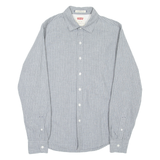 LEVI'S Slim Fit Mens Shirt Grey Striped Long Sleeve S