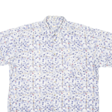 BREMO Mens Shirt Blue Crazy Pattern XL