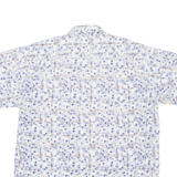 BREMO Mens Shirt Blue Crazy Pattern XL