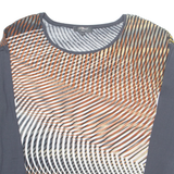 CAMOMILLA Womens Printed Blouse Grey Long Sleeve Viscose Geometric S