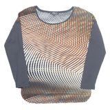 CAMOMILLA Womens Printed Blouse Grey Long Sleeve Viscose Geometric S