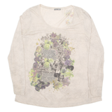 FIORELLA RUBINO Womens Printed Blouse Beige Long Sleeve Floral L