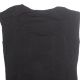 FIORELLA RUBINO Rhinestone Womens Printed Blouse Black Sleeveless Viscose L