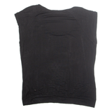 FIORELLA RUBINO Rhinestone Womens Printed Blouse Black Sleeveless Viscose L