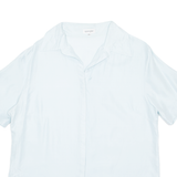 SPENGLER Womens Shirt Blue Collared Silk M