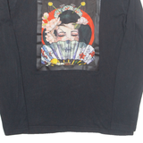 SONNY BONO Eastern Inspired Womens Printed Top Black Long Sleeve S