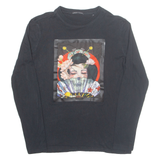 SONNY BONO Eastern Inspired Womens Printed Top Black Long Sleeve S