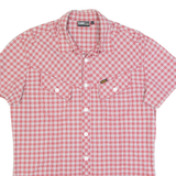 LEE Mens Shirt Red Plaid Short Sleeve L