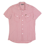 LEE Mens Shirt Red Plaid Short Sleeve L