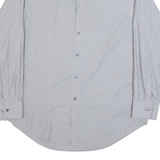 CALVIN KLEIN Slim Fit Mens Shirt Grey Striped Long Sleeve M