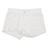GUESS Womens Denim Shorts White Relaxed M W29