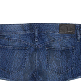 DIESEL Low Rise Womens Denim Shorts Blue Relaxed Animal Print M W32