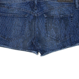 DIESEL Low Rise Womens Denim Shorts Blue Relaxed Animal Print M W32