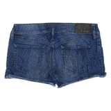 DIESEL Low Rise Womens Denim Shorts Blue Relaxed Animal Print M W32