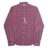TOMMY HILFIGER Regular Mens Shirt Red Plaid Long Sleeve L