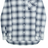 TOMMY HILFIGER Regular Fit Mens Flannel Shirt White Plaid Long Sleeve M
