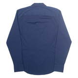 TOMMY HILFIGER Slim Fit Mens Plain Shirt Blue Long Sleeve M
