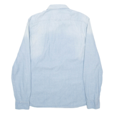 ALL SAINTS Mens Plain Shirt Blue Long Sleeve M