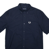 FRED PERRY Mens Plain Shirt Blue XS