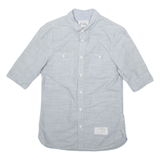 ALL SAINTS Mens Plain Shirt Grey 3/4 Sleeve S